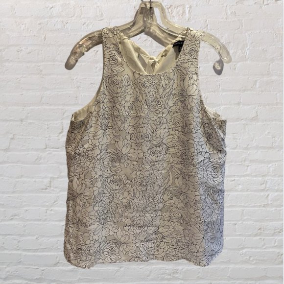 BANANA REPUBLIC -- Summer Top, Loose & Flowy, Black/White with Tie Back, Lined - Picture 3 of 11